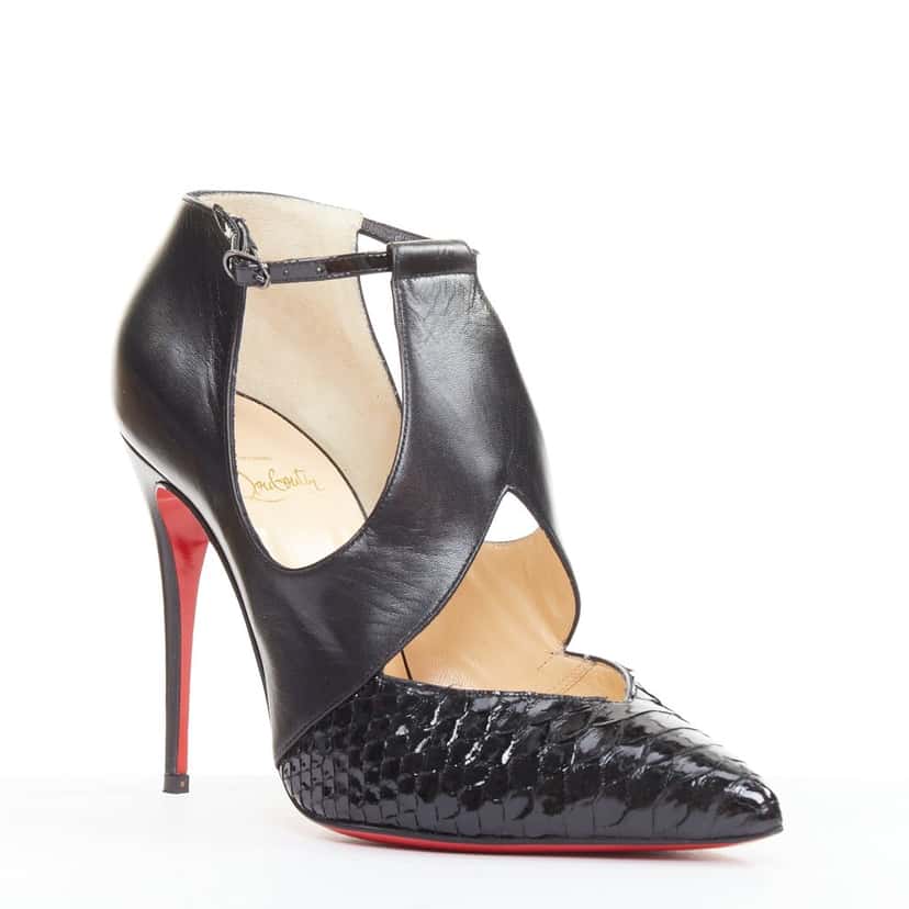 Christian Louboutin Dictata 100 Black Leather Very good condition - Front View