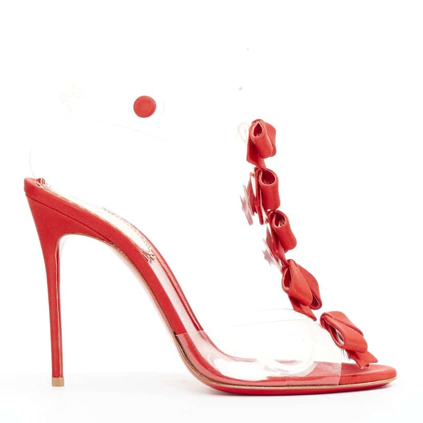 Christian Louboutin Bow Bow 100 20th Anniversary Red Plastic Very good condition - Back View