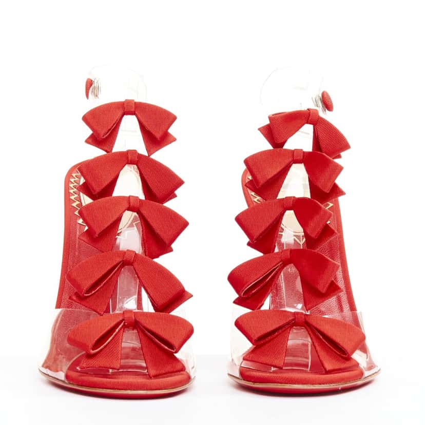 Christian Louboutin Bow Bow 100 20th Anniversary Red Plastic Very good condition - Inside View