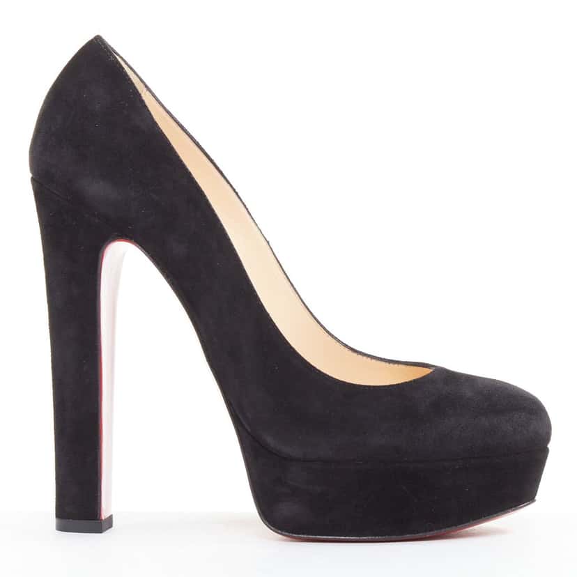 Christian Louboutin Bibi 140 Veau Velours Black Suede Very good condition - Back View