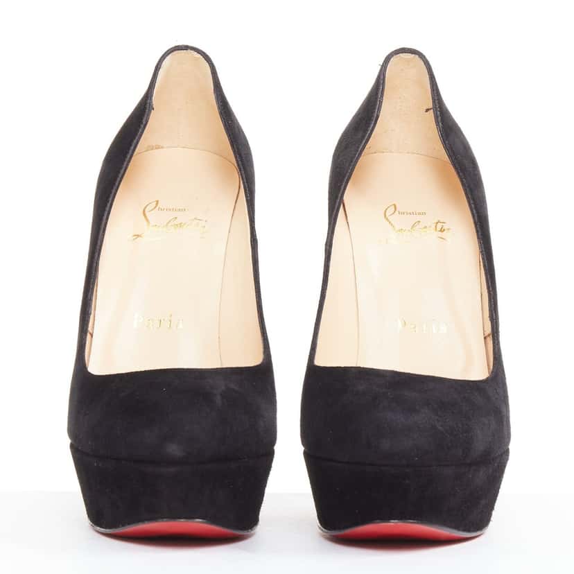 Christian Louboutin Bibi 140 Veau Velours Black Suede Very good condition - Inside View