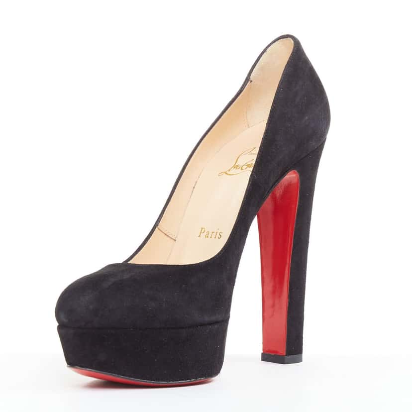 Christian Louboutin Bibi 140 Veau Velours Black Suede Very good condition - Model View
