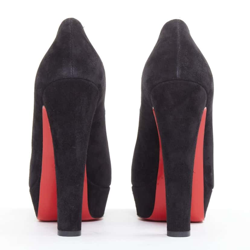 Christian Louboutin Bibi 140 Veau Velours Black Suede Very good condition - Box View