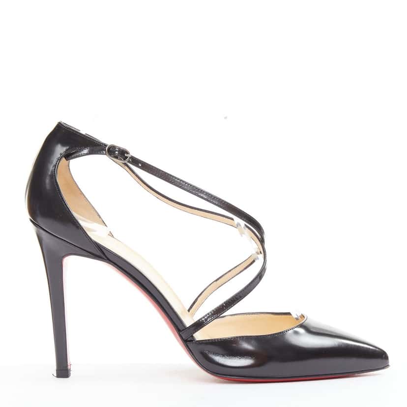Christian Louboutin Crosspiga 100 Jazz Calf Black Leather Good condition - Back View