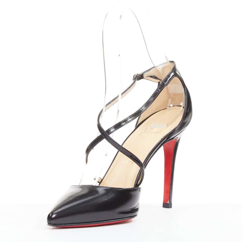 Christian Louboutin Crosspiga 100 Jazz Calf Black Leather Good condition - Model View