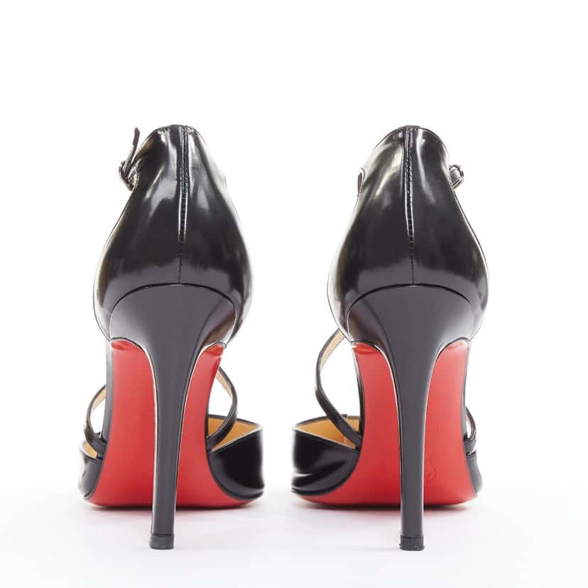Christian Louboutin Crosspiga 100 Jazz Calf Black Leather Good condition - Box View