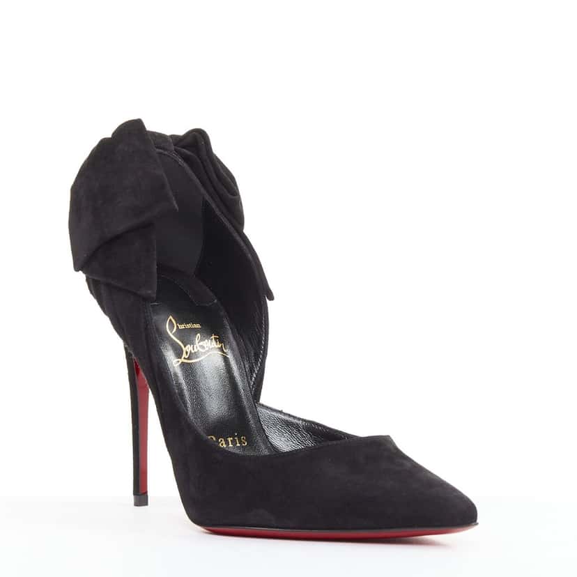 Christian Louboutin Rabakate 100 Veau Velours Black Suede Very good condition - Back View