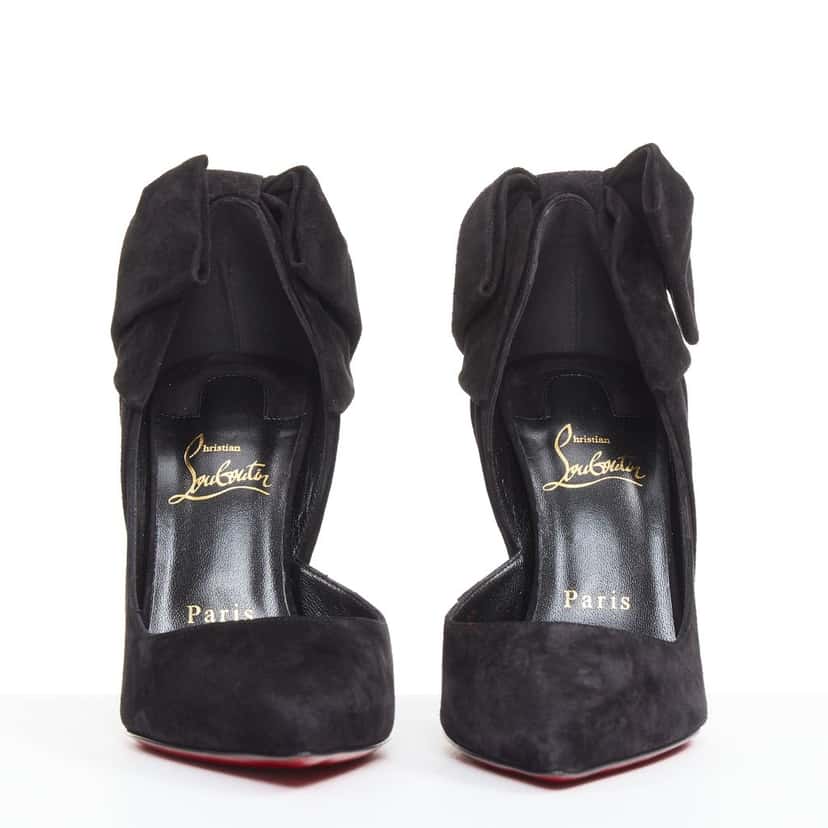Christian Louboutin Rabakate 100 Veau Velours Black Suede Very good condition - Inside View