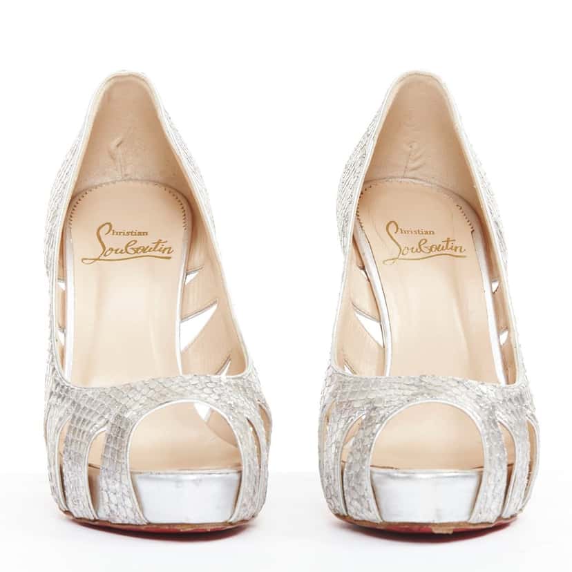 Christian Louboutin Fontanete Silver Leather Good condition - Inside View