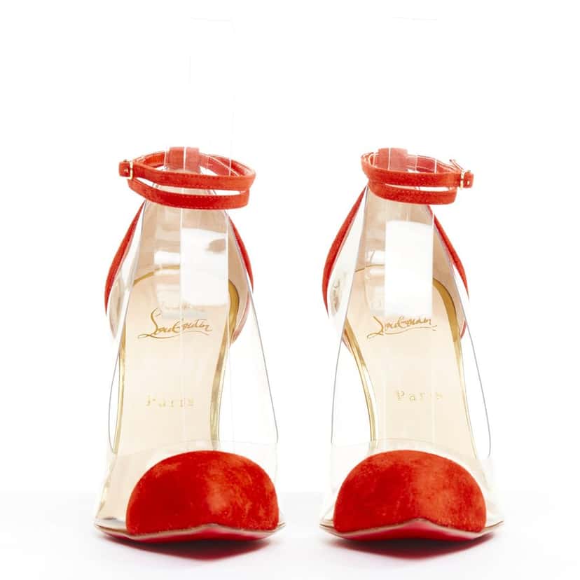 Christian Louboutin Un Bout 100 Veau Velours Red Leather Very good condition - Inside View