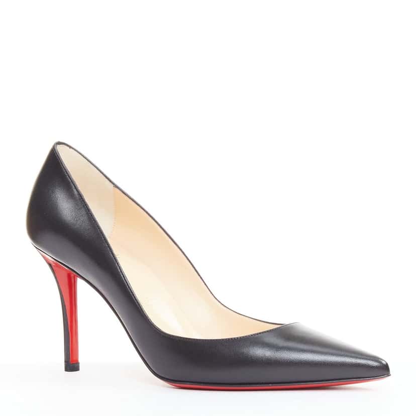 Christian Louboutin Apostrophy Pump 85 Kid Black Leather Very good condition - Back View
