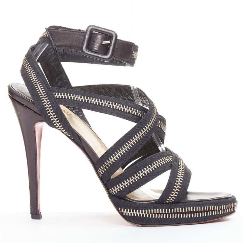 Christian Louboutin Rodita New Nastro Zip Black Leather Good condition - Front View