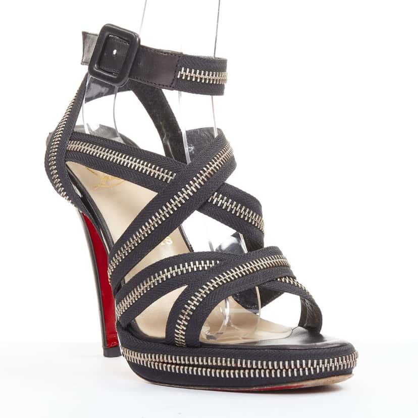 Christian Louboutin Rodita New Nastro Zip Black Leather Good condition - Back View