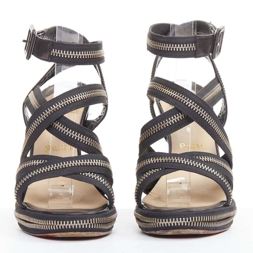 Christian Louboutin Rodita New Nastro Zip Black Leather Good condition - Inside View