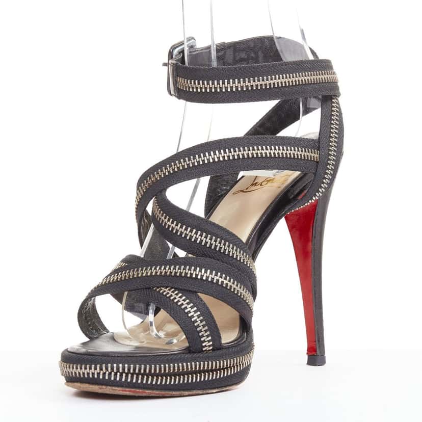 Christian Louboutin Rodita New Nastro Zip Black Leather Good condition - Model View