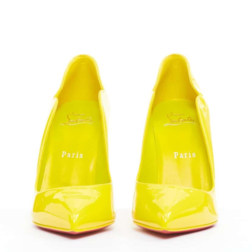 Christian Louboutin Hot Chick 100 Patent Yellow Leather Very good condition - Inside View