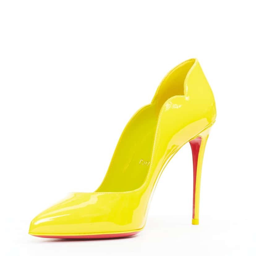 Christian Louboutin Hot Chick 100 Patent Yellow Leather Very good condition - Model View
