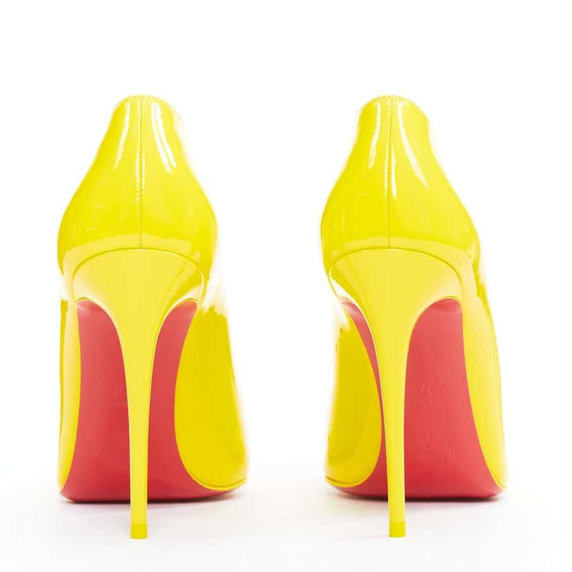 Christian Louboutin Hot Chick 100 Patent Yellow Leather Very good condition - Box View