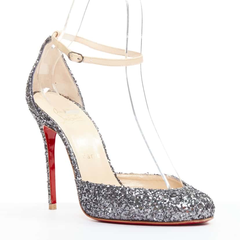 Christian Louboutin Tres Decollete 100 Green Leather Very good condition - Front View