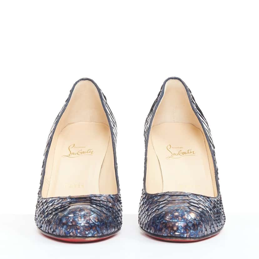 Christian Louboutin Simple Pump 85 Blue Leather Very good condition - Inside View