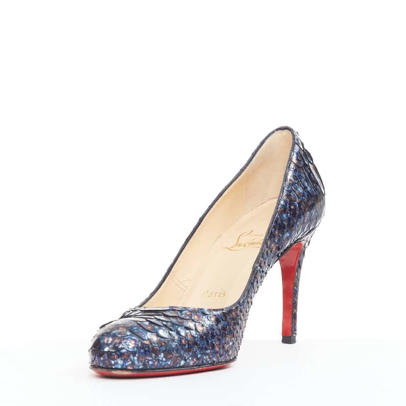 Christian Louboutin Simple Pump 85 Blue Leather Very good condition - Model View