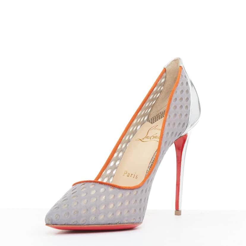 Christian Louboutin Follies Resille 100 Tis Alveo Pierre Grey Leather Good condition - Model View