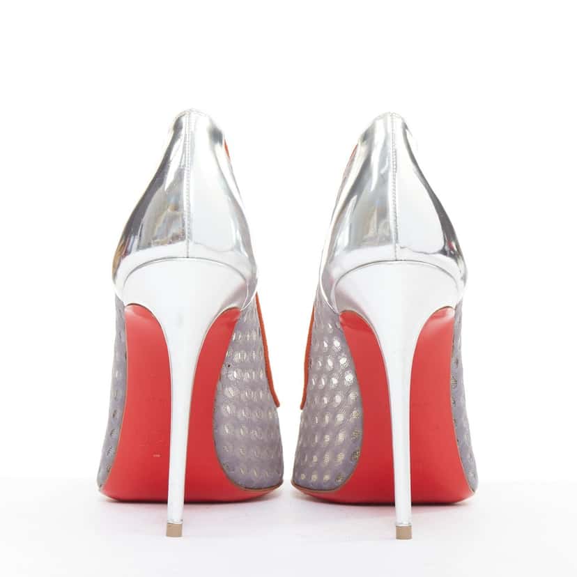 Christian Louboutin Follies Resille 100 Tis Alveo Pierre Grey Leather Good condition - Box View