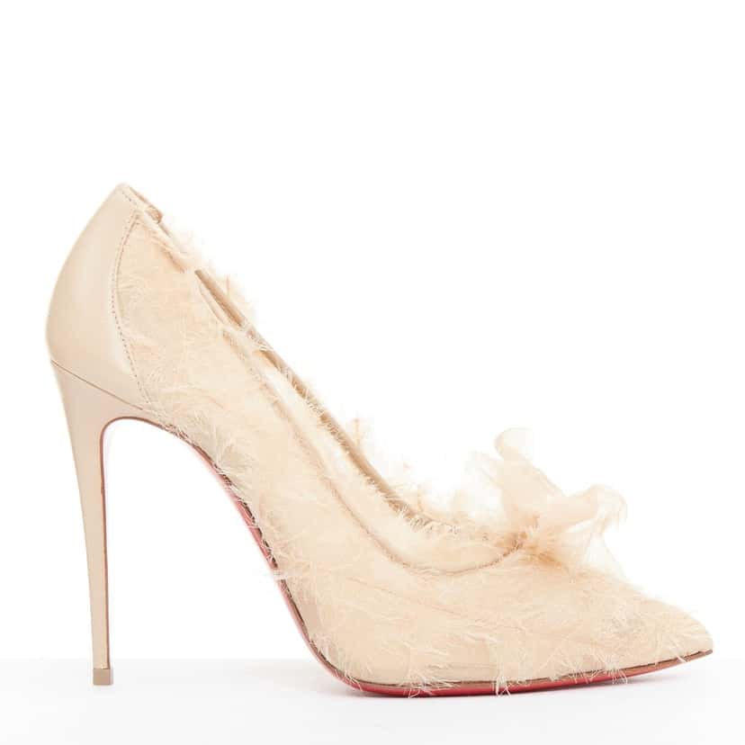 Christian Louboutin Toufrou 100 Beige Leather Very good condition - Back View