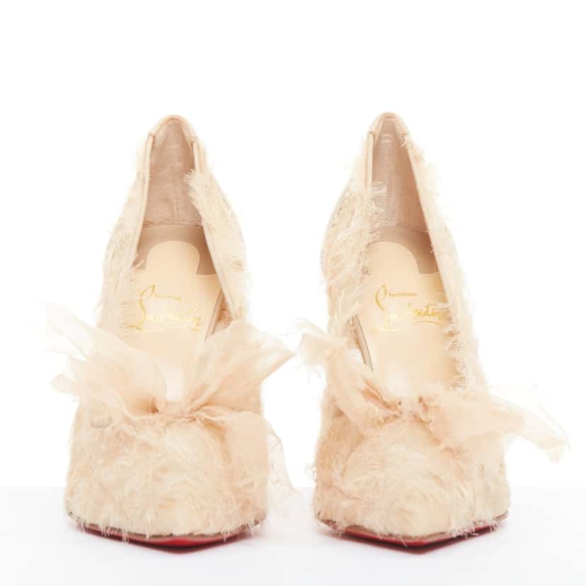 Christian Louboutin Toufrou 100 Beige Leather Very good condition - Inside View