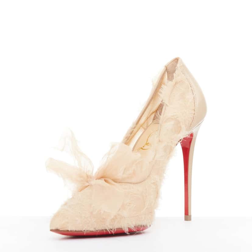 Christian Louboutin Toufrou 100 Beige Leather Very good condition - Model View