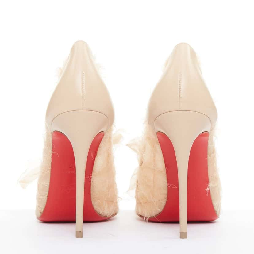 Christian Louboutin Toufrou 100 Beige Leather Very good condition - Box View