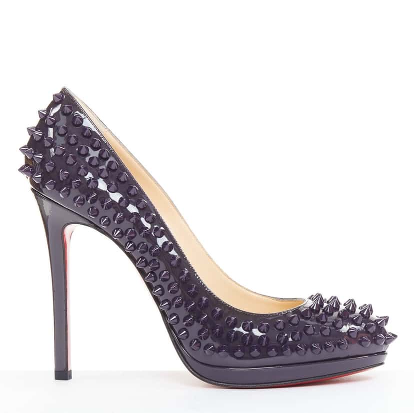 Christian Louboutin Neofilo Spikes 120 Patent Purple Leather Very good condition - Front View