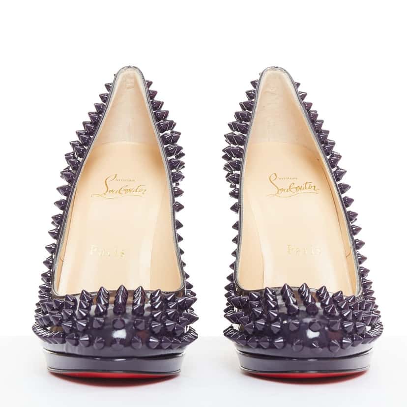 Christian Louboutin Neofilo Spikes 120 Patent Purple Leather Very good condition - Inside View