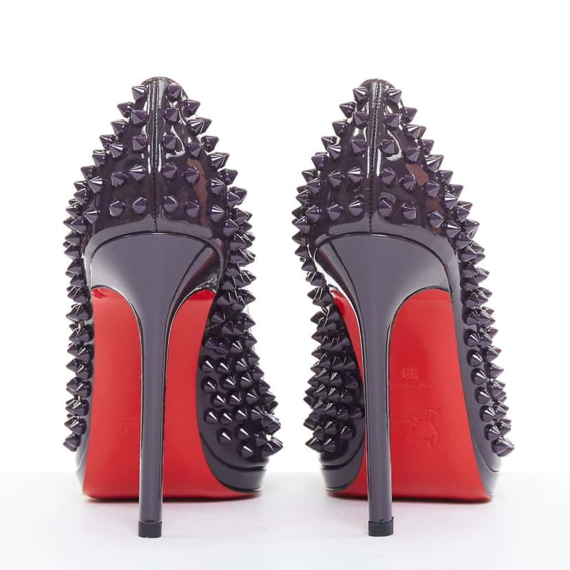 Christian Louboutin Neofilo Spikes 120 Patent Purple Leather Very good condition - Box View