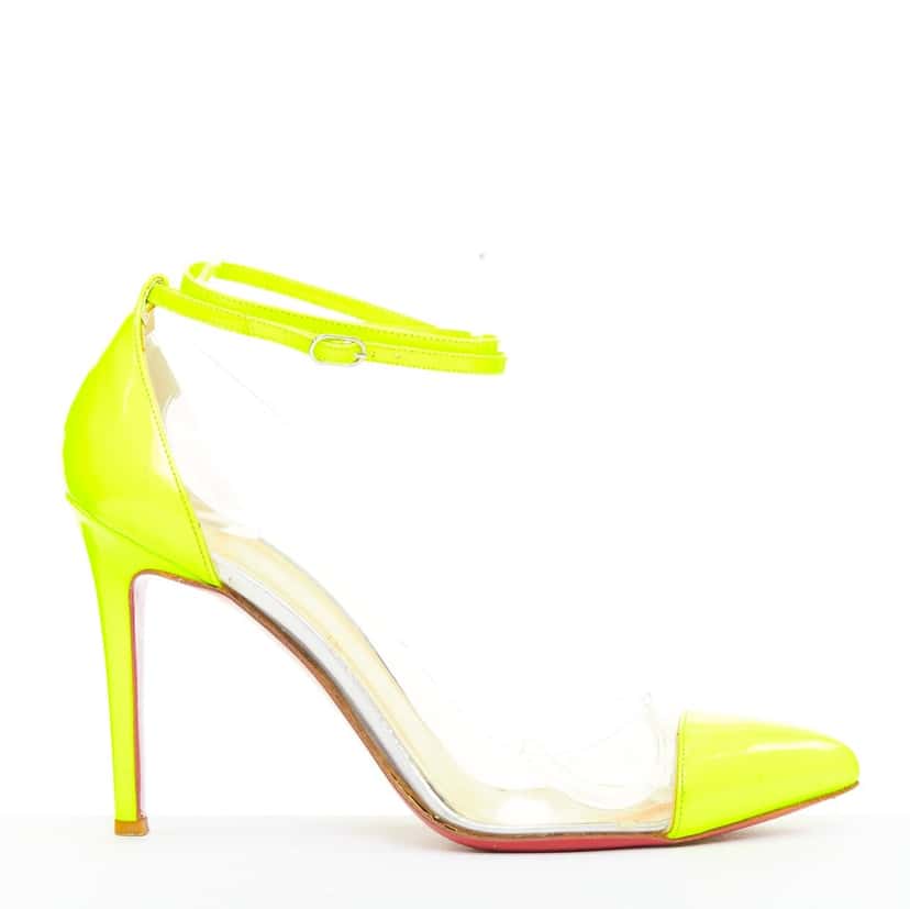 Christian Louboutin Un Bout 100 Fluo Chic Yellow Leather Very good condition - Front View