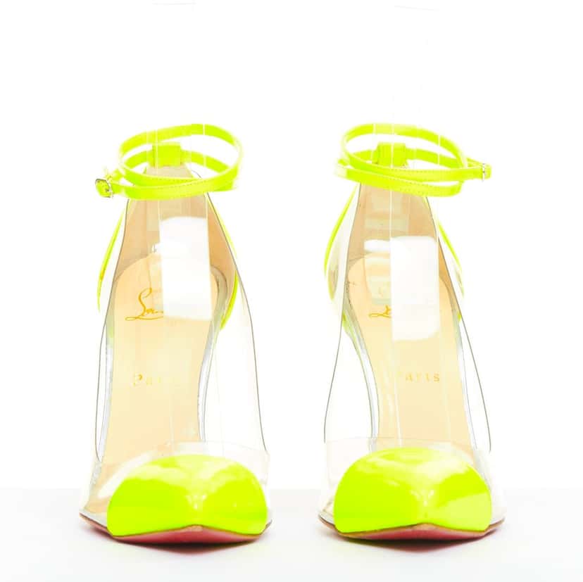 Christian Louboutin Un Bout 100 Fluo Chic Yellow Leather Very good condition - Inside View
