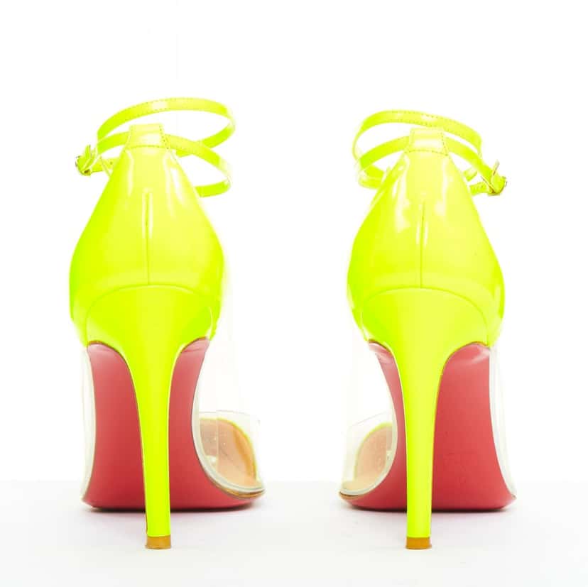 Christian Louboutin Un Bout 100 Fluo Chic Yellow Leather Very good condition - Box View