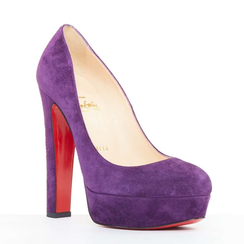 Christian Louboutin Bibi 140 Veau Velours Purple Suede Very good condition - Back View