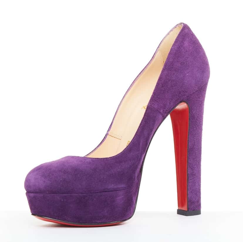 Christian Louboutin Bibi 140 Veau Velours Purple Suede Very good condition - Model View