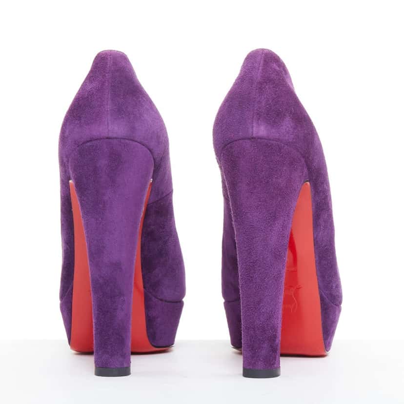 Christian Louboutin Bibi 140 Veau Velours Purple Suede Very good condition - Box View