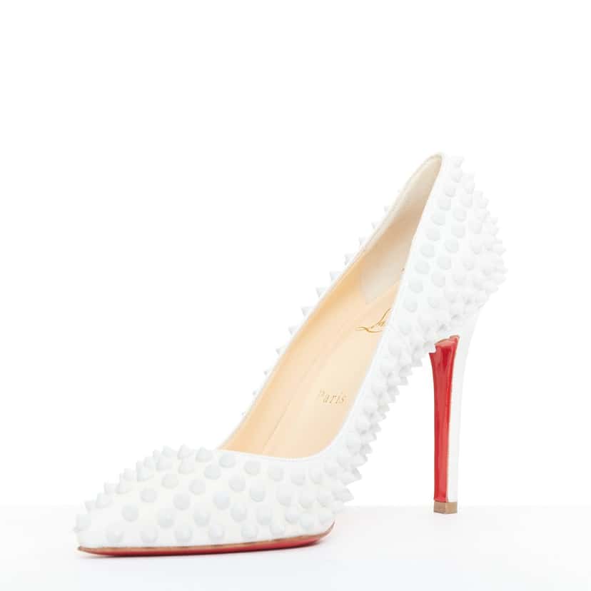 Christian Louboutin Pigalle Spikes 100 White Leather Very good condition - Model View