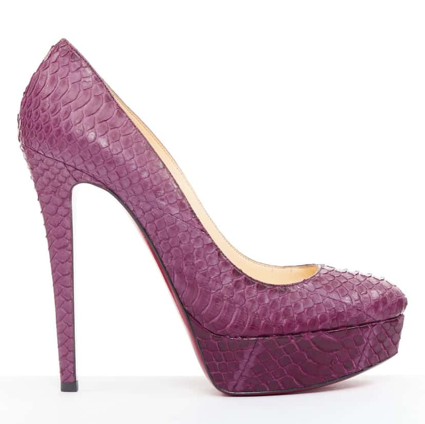 Christian Louboutin Bianca 140 Purple Leather Very good condition - Front View