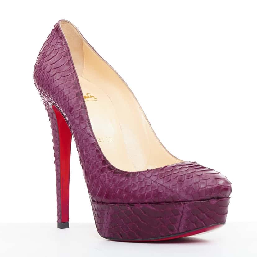 Christian Louboutin Bianca 140 Purple Leather Very good condition - Back View