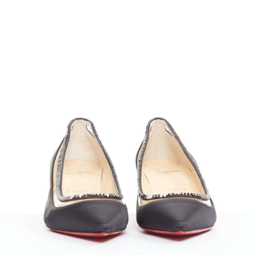 Christian Louboutin Paulina Strass 45 Black Silk Very good condition - Inside View