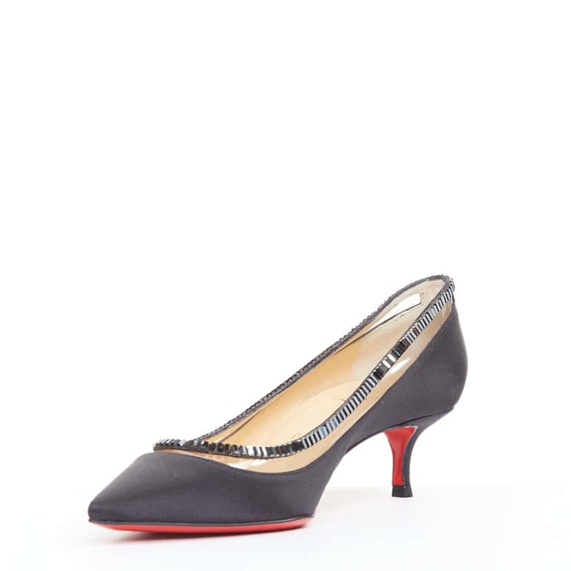 Christian Louboutin Paulina Strass 45 Black Silk Very good condition - Model View
