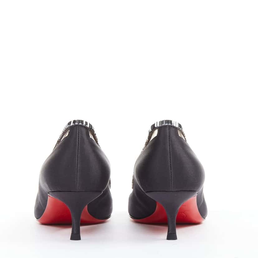 Christian Louboutin Paulina Strass 45 Black Silk Very good condition - Box View