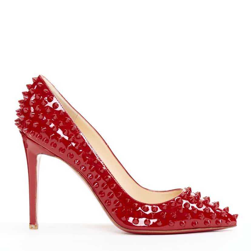 Christian Louboutin Pigalle Spikes 100 Red Leather Very good condition - Front View