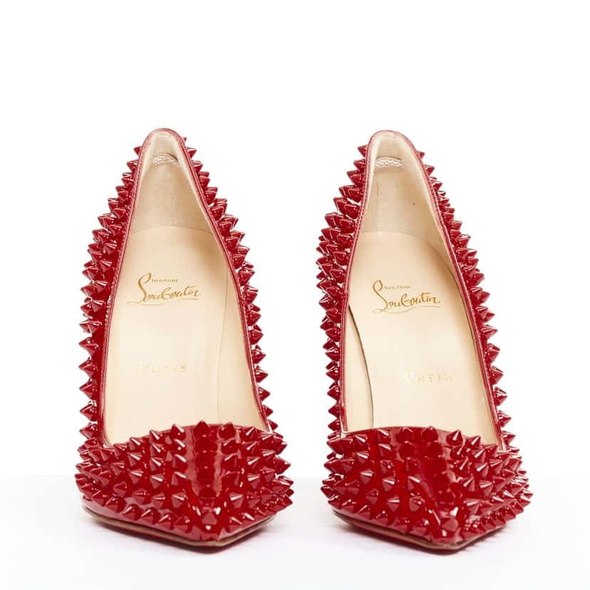 Christian Louboutin Pigalle Spikes 100 Red Leather Very good condition - Inside View