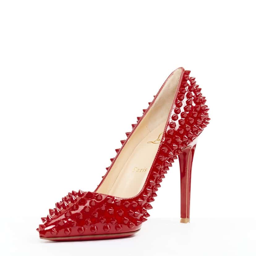 Christian Louboutin Pigalle Spikes 100 Red Leather Very good condition - Model View