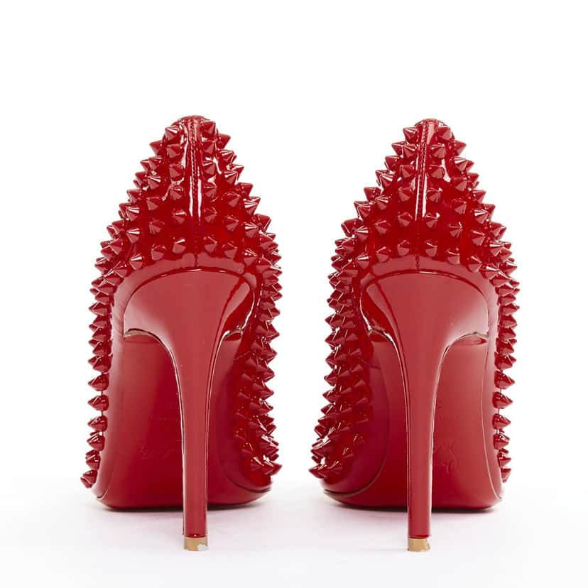 Christian Louboutin Pigalle Spikes 100 Red Leather Very good condition - Box View